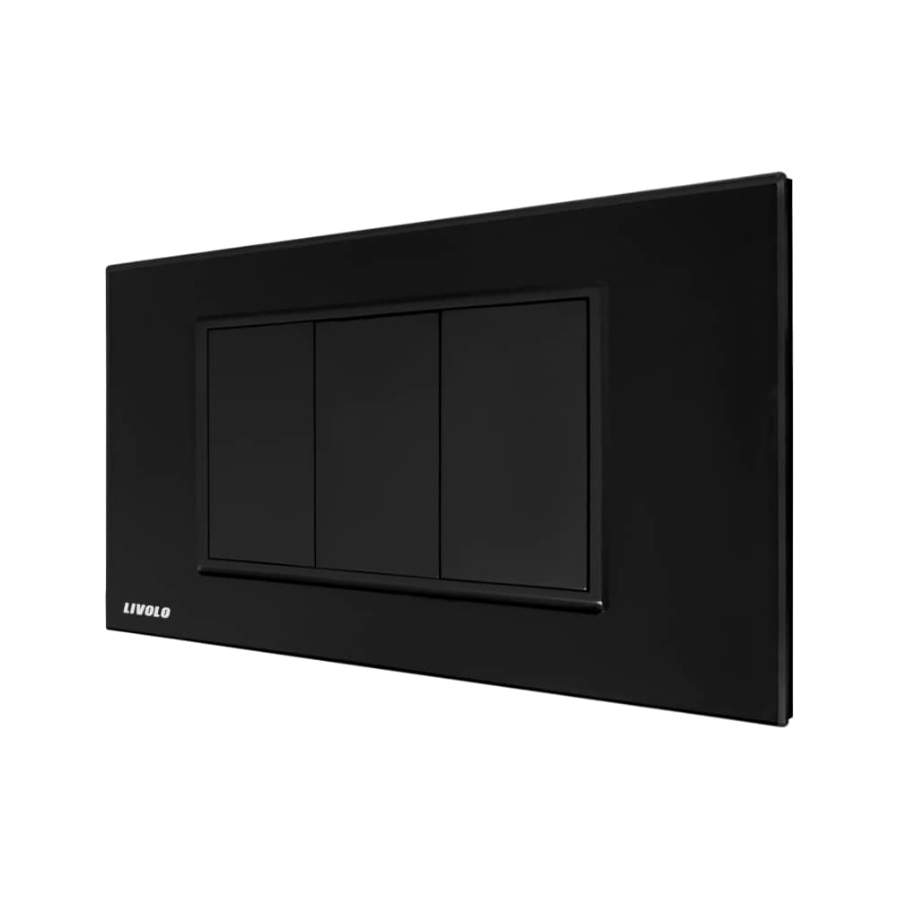 001-priza-blank-livolo-vl-c900-82-negru.jpg Priza blank - goala Livolo cu rama din sticla - standard italian, negru, VL-C900-82 - imagine 2