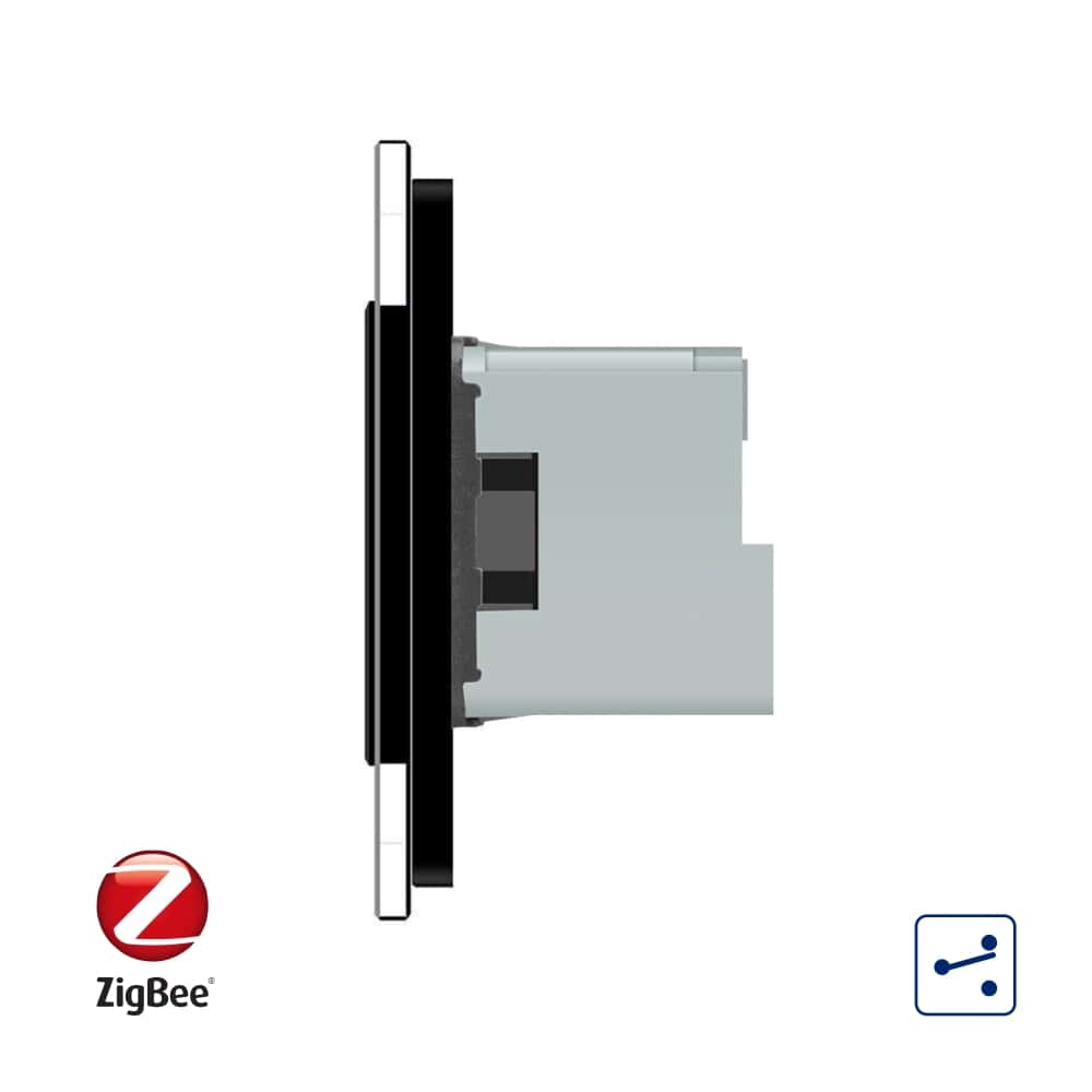 002-in1-14-3.jpg Intrerupator dublu cap scara / cap cruce, ZigBee + priza simpla Livolo ZigBee, rama din sticla, Control de pe telefon, negru, VL-C702SZ/C7-C1EUZ-12 - imagine 2