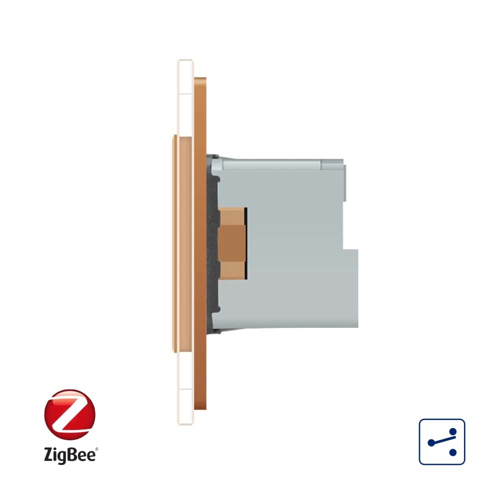 002-in1-16-2.jpg Intrerupator dublu cap scara / cap cruce, ZigBee + priza simpla Livolo ZigBee, rama din sticla, Control de pe telefon, auriu, VL-C702SZ/C7-C1EUZ-13 - imagine 2