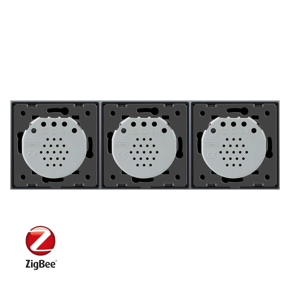 003-in1-7-3.jpg Intrerupator cu touch simplu+simplu+dublu LIVOLO din sticla, Protocol ZigBee, Control de pe telefon, negru, VL-C701Z/C701Z/C702Z-12 - imagine 3