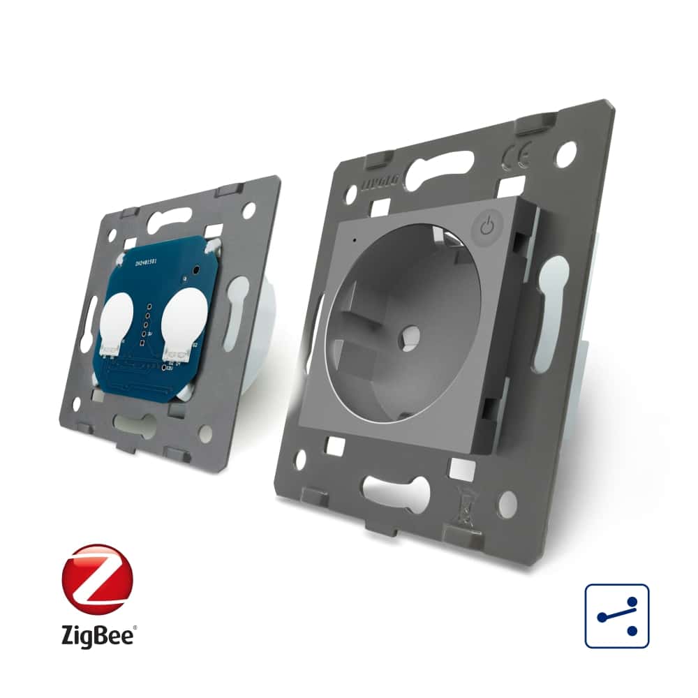 004-in1-15-2.jpg Intrerupator dublu cap scara / cap cruce, ZigBee + priza simpla Livolo ZigBee, rama din sticla, Control de pe telefon, gri, VL-C702SZ/C7-C1EUZ-15 - imagine 4
