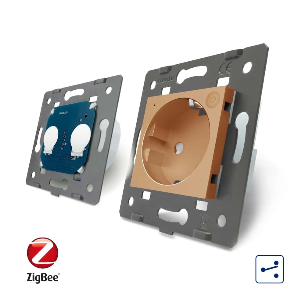 004-in1-16-2.jpg Intrerupator dublu cap scara / cap cruce, ZigBee + priza simpla Livolo ZigBee, rama din sticla, Control de pe telefon, auriu, VL-C702SZ/C7-C1EUZ-13 - imagine 4