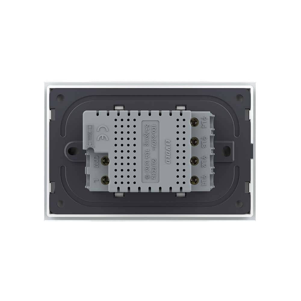 04-intrerupator-cvadruplu-cu-touch-livolo-rama-sticla-cap-scara-alb.jpg Intrerupator cvadruplu cap scara / cap cruce cu touch Livolo cu rama din sticla, standard Italian - Serie noua, alb, VL-FC4S-3WP-11 - imagine 4