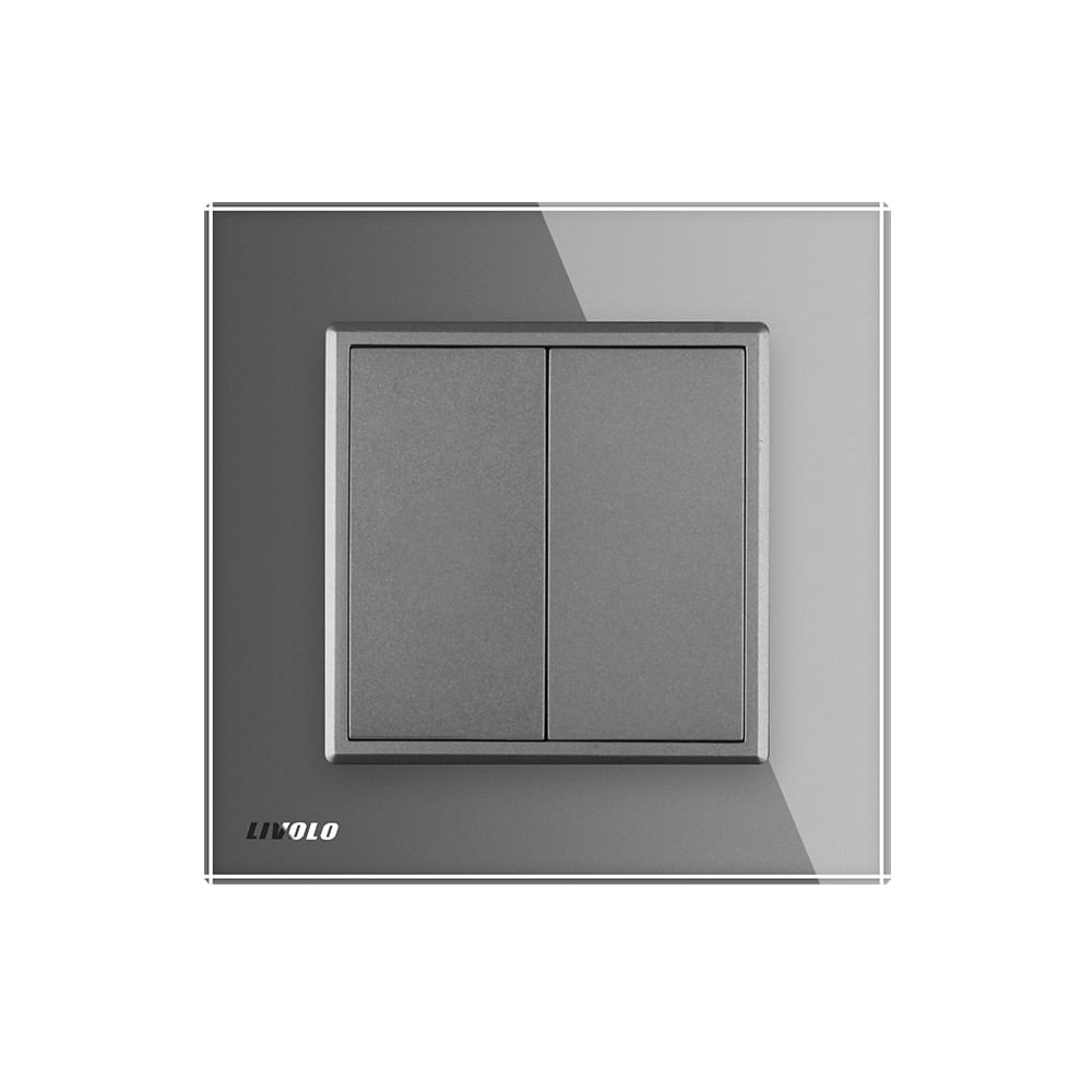 priza-goala-rama-gri-livolo-panou-frontal.jpg Priza blank/goala Livolo cu rama din sticla, gri, VL-C792K-15 - imagine 2