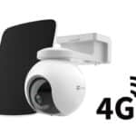 Camera IP 4G EZVIZ de exterior cu baterie 10.400 mAh + Panou Solar, Slot SIM, Pan&Tilt, rezolutie 2K+, Audio bidirectional, stocare eMMC 32GB CS-EB8-4G-2K-PS(kit)