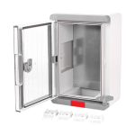 Cutie distributie IP67 din ABS gri, usa transparenta, placa metalica, 200x300x130 mm PS203013 - imagine 2