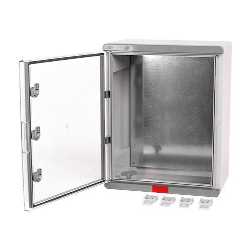 img31379large.png Cutie distributie IP67 din ABS gri, usa transparenta, placa metalica, 400x500x240 mm PS405024 - imagine 2