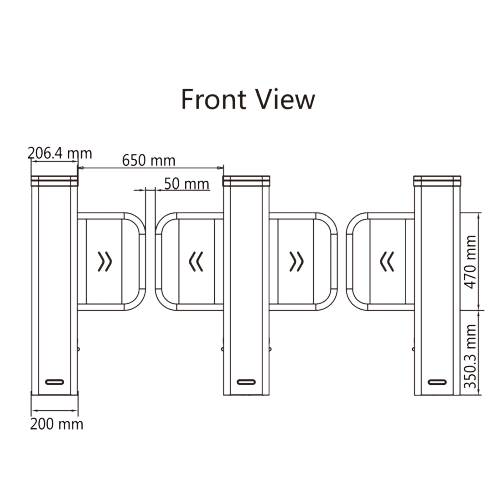 img31920large.png Poarta acrilica, 65 cm pentru poarta batanta DS-K3B501SX - HIKVISION DS-K3B501SX/601SX-Dp65/2 - imagine 2