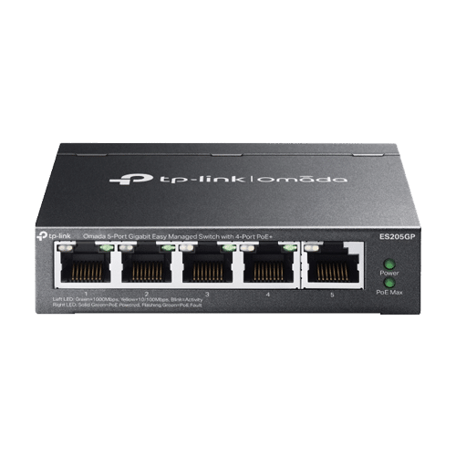 Switch 4 porturi RJ45 1G PoE, 1 x RJ45 1G, Buget PoE 65W, Easy Managed - TP-Link Omada ES205GP