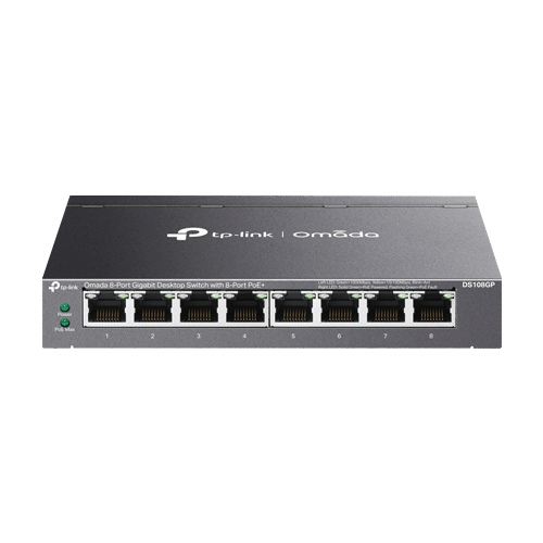 Switch 8 x RJ45 Gigabit PoE, Buget PoE 65W, Unanaged - TP-Link Omada DS108GP
