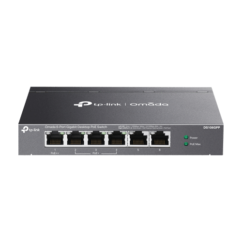 Switch 3 x RJ45 1G PoE+, 1 x RJ45 1G PoE++, 2 x RJ45 1G, Buget PoE 64W, Unanaged - TP-Link Omada DS106GPP