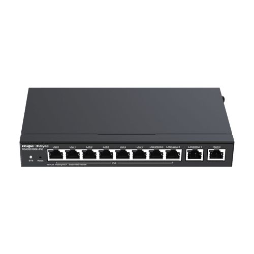 Router 8 x RJ45 1G PoE, 2 x RJ45 1G, Buget PoE 110W, Multi-WAN, Cloud Management - Ruijie RG-EG310GH-P-E