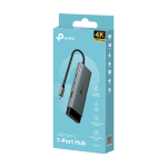 Hub USB-C 7-in-1, Power Delivery 100W, HDMI, Cititor carduri, Transfer date - TP-Link UH7020C - imagine 2