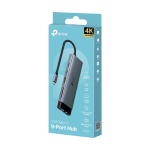 Hub USB-C 9-in-1, Power Delivery 100W, HDMI, Cititor carduri, Transfer date, RJ45 - TP-Link UH9120C - imagine 2