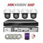 KIT 4 Camere video complet Plug&Play PT IP PoE, Auto-Tracking, AcuSense, 4MP, 2.8mm, Mic, Difuzor, IR si ColorVu 30M, NVR PoE, HDD 1TB,Cablu, HIKVISION - KIT4CHAHIPAPTPP-4A28WG-WDT1