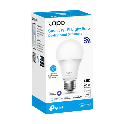 img34567large.png Bec smart Wi-Fi, lumina naturala 4000K ajustabila, 806 lm, E27 - TP-Link Tapo TapoL520E - imagine 2