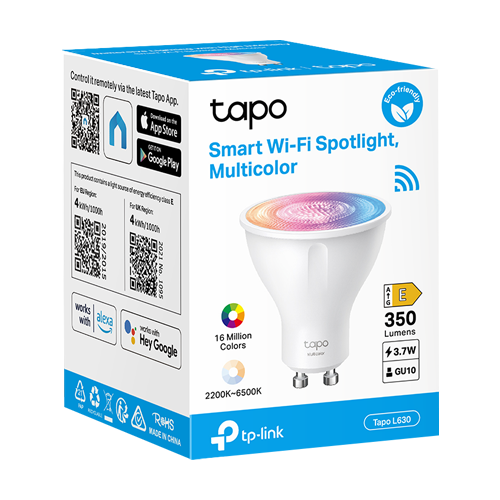 img34702large.png Bec LED smart Wi-Fi, RGB, 2200-6500K, intensitate ajustabila, 350 lm, GU10 - TP-Link Tapo TapoL630 - imagine 2