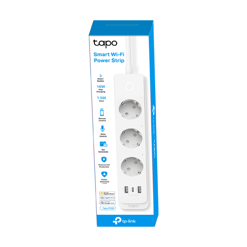 img34723large.png Prelungitor Wi-Fi Smart, 3 prize, 1 x USB-C, 2 x USB-A - TP-Link Tapo TapoP300 - imagine 3