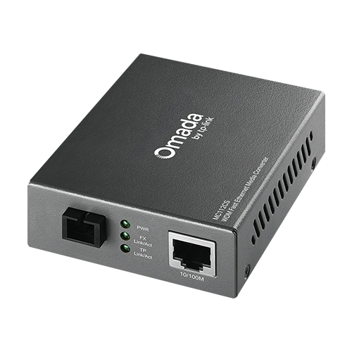 Media Convertor WDM 10/100 Mbps RJ45 - 100 Mbps Single-mode SC Bi-directional - TP-Link Omada MC112CS