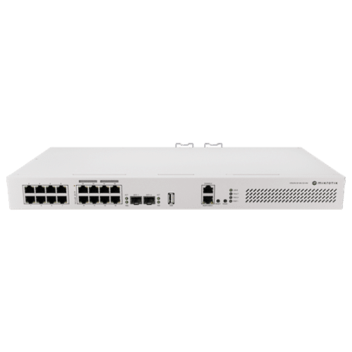 Switch 8 x RJ45 Gigabit PoE af/at, 10 x RJ45 Gigabit, 2 x SFP+ 10G, NAND, 1U - MikroTik CRS418-8P-8G-2S+RM
