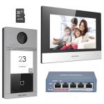 KIT videointerfon pentru o familie, Wi-Fi 2.4Ghz, monitor 7 inch - HIKVISION DS-KIS604-S