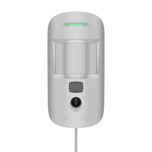 Detector de miscare PIR MotionCam Indoor (PhOD) Fibra, imunitate animale, alb - AJAX MotionCam(PhOD)Fibra(W)