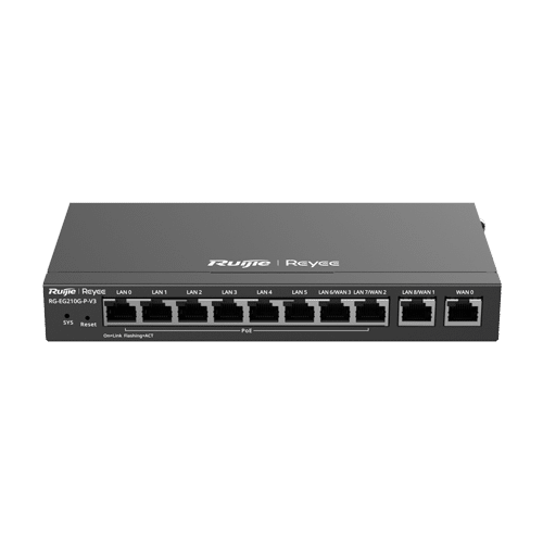Router 8 x RJ45 1G PoE, 2 x RJ45 1G, Buget PoE 110W, Multi-WAN, Cloud Management - Ruijie RG-EG210G-P-V3