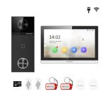 KIT videointerfon Smart pentru o familie, Rj45 + Wi-Fi 6,PoE, Card, Tag, monitor 7 inch negru, - HIKVISION DS-KIS6114-BS