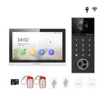 KIT videointerfon Smart pentru o familie, Rj45 + Wi-Fi 6,PoE, Card, Tag, monitor 7 inch negru, - HIKVISION DS-KIS6114-BST