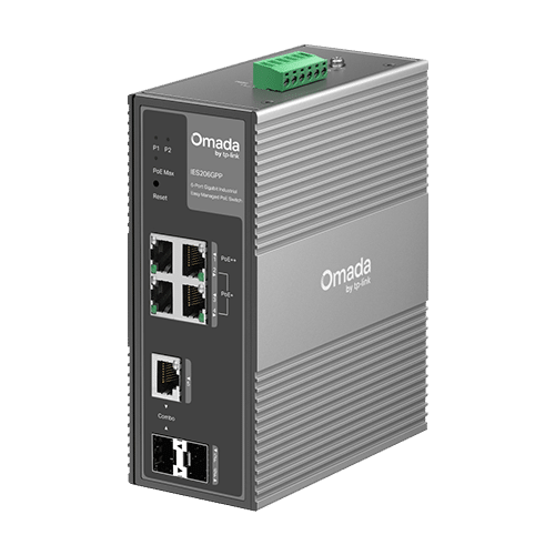 Switch industrial 4 x RJ45 1G PoE+/PoE++, 1 x SFP 1G, 1 x combo SFP/RJ45 1G, Managed - TP-Link Omada IES206GPP