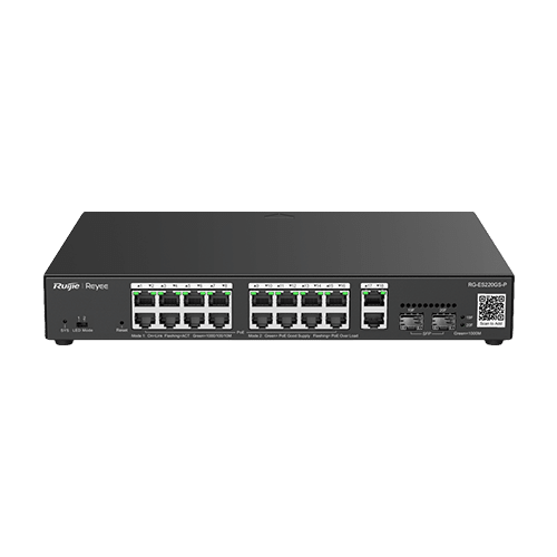 Switch L2, 16 x RJ45 1G PoE, 2 x SFP 1G, 2 x RJ45 1G, Cloud Management - Ruijie Reyee RG-ES220GS-LP