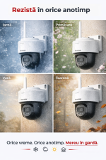Camera PT IP, WiFi 6, 4MP, lentila 2.8mm, IR 25m, WL 25m, Mic., Difuzor, Audio, AutoTracking Lite - HIKVISION DS-2DE2C400MWG-W-2.8mm - imagine 2