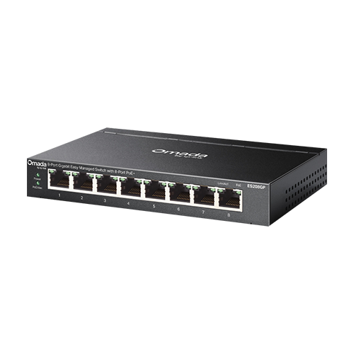 Switch L2, 8 x RJ45 1G PoE, Buget PoE 64W, Easy Managed - TP-Link Omada ES208GP