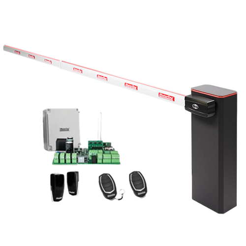 KIT complet bariera acces AUTO / 6 m, montaj universal ST/DR, lampa+brat cu semnalizre - MOTORLINE TURBO-6+SIG75HT-6-KIT