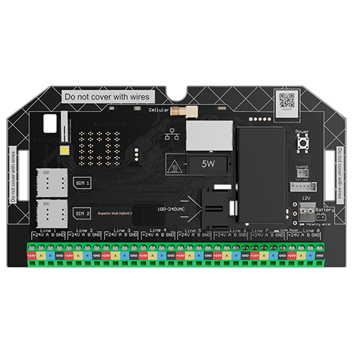 Centrala alarma Superior Hub Hybrid 2, Ethernet, fara carcasa - AJAX SuperiorHubHybrid2(NC)
