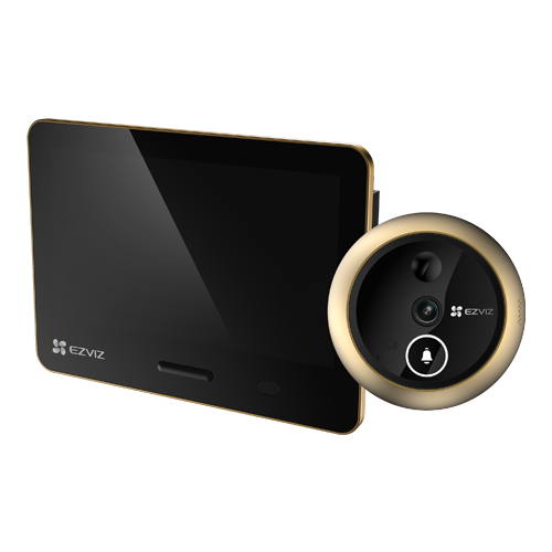 Vizor electronic smart, Wi-Fi, 4K, monitor tactil 5.5', sonerie, audio, acumulator 7100 mAh, Auriu - EZVIZ CS-EP4-Gold